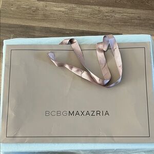 BCBGMaxAzria Beige Shopping Bag with Satin Ribbon